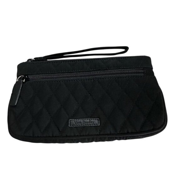 Vera Bradley Black Quilted Wristlet Clutch With Zipper Closure - Picture 6 of 7